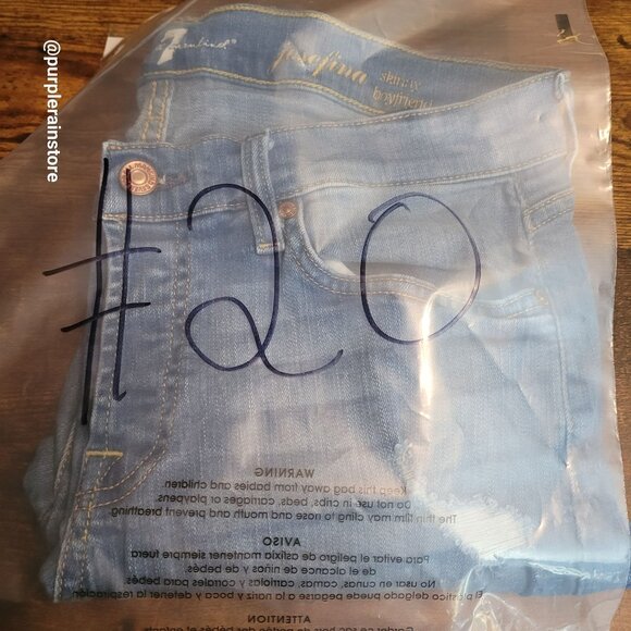 7 For All Mankind Jeans 28 Josefina Skinny Boyfriend Mid Rise Button Fly Stretch - Picture 12 of 13